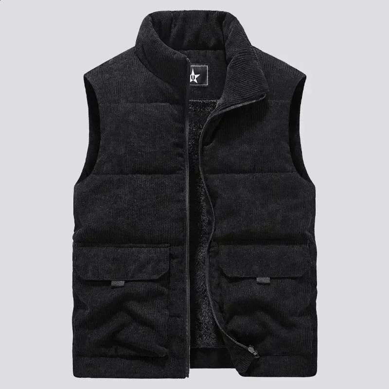 Winter Padded Vest Male Corduroy Vests Coats Sleeveless Vest Jackets Warm Harajuku Lightweight Puffer Men Plus Size 6XL 241228