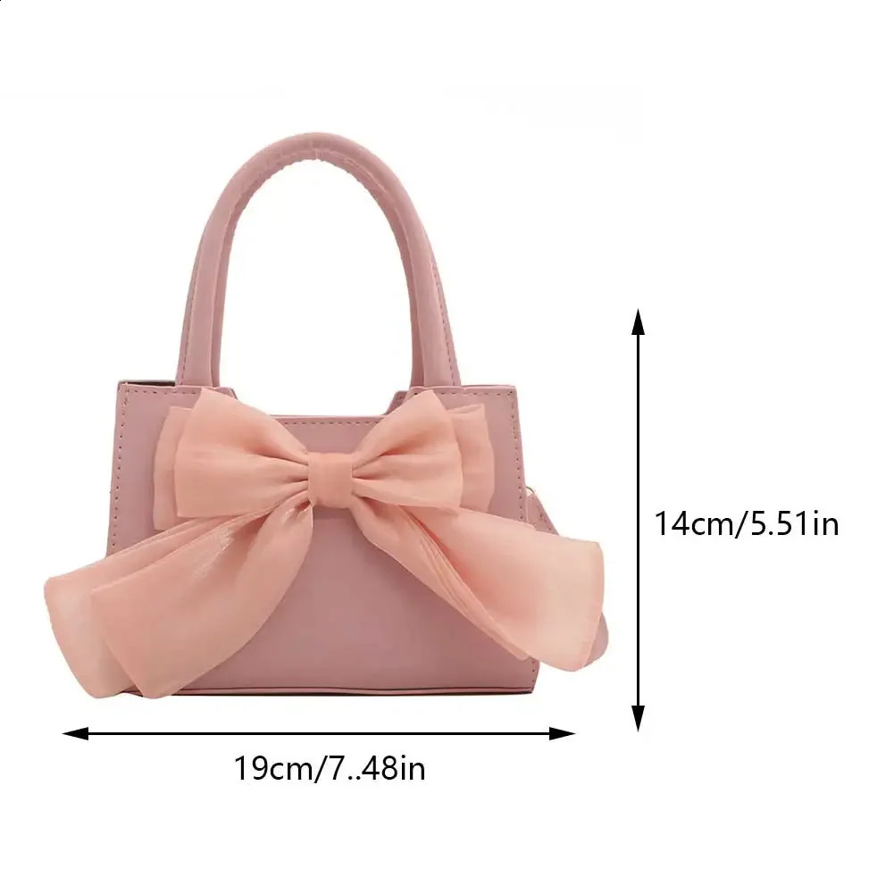 Fashion Bow Handbags Purses for Women Small Tote PU Leather Top Handle Clutch Shoulder Crossbody Bags for Women 241223