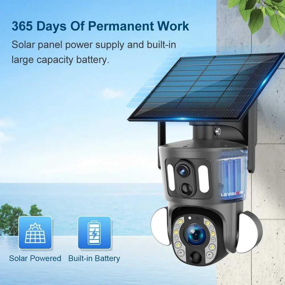 LS VISION 4K 20X Optical Zoom Dual Sn Solar Camera Outdoor 8MP 4G/WiFi PTZ Dual PIR Detection Auto Tracking Security CamerasXJ241228