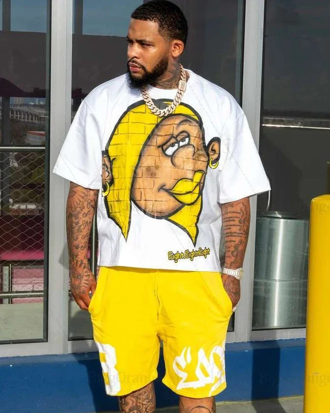 Harajuku kanker sisters big head graphic t shirts oversized t shirt casual goth y2k top streetwear 2000s fashion men clothing 241228