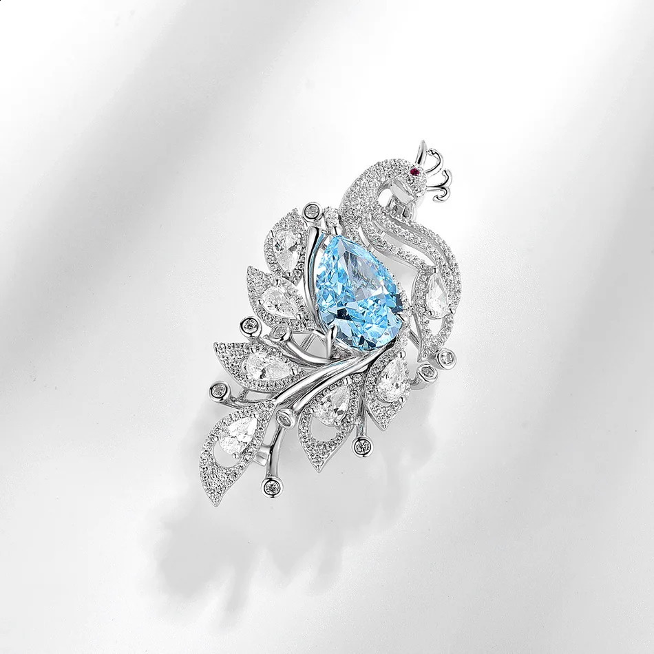 ALLNOEL 925 Sterling Silver Brooches For Women High Carbon Diamond Bird Phoenix Animal Wedding Party Delicate Fine Jewelry Gift 241227