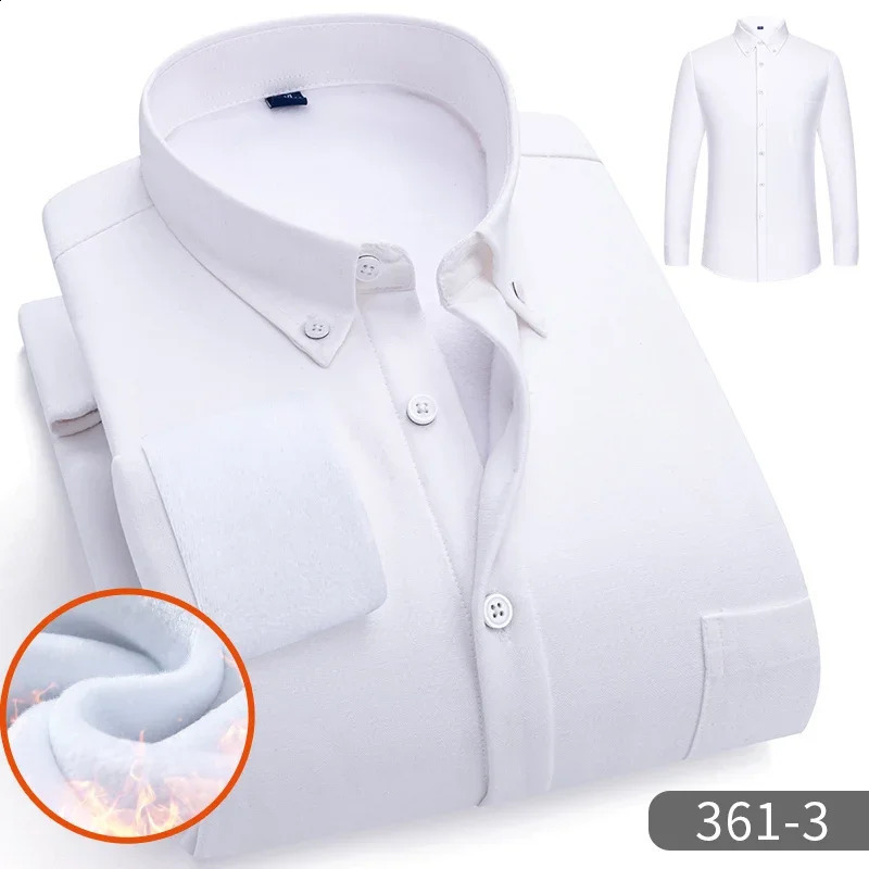 Winter Warm Mens Thicken Striped Shirt Long Sleeve Button Down Fleece Flannel Casual Shirt Mens Clothing camisas de hombre 241223