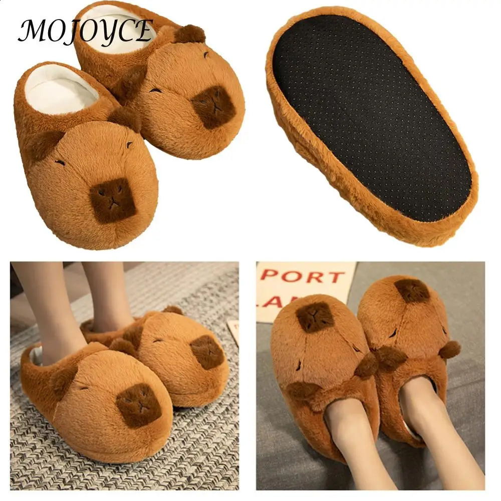 Women Cute Capybara Slippers AntiSkid House Soft Animal Comfortable Outdoor Winter 241223