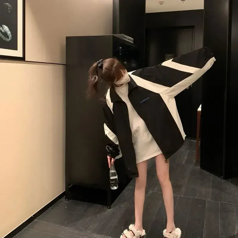 Deeptown Harajuku Fashion Zipper Jacket Women Oversized Korean Streetwear College Jackets Female Japanese Style Sunscreen Coat 241224