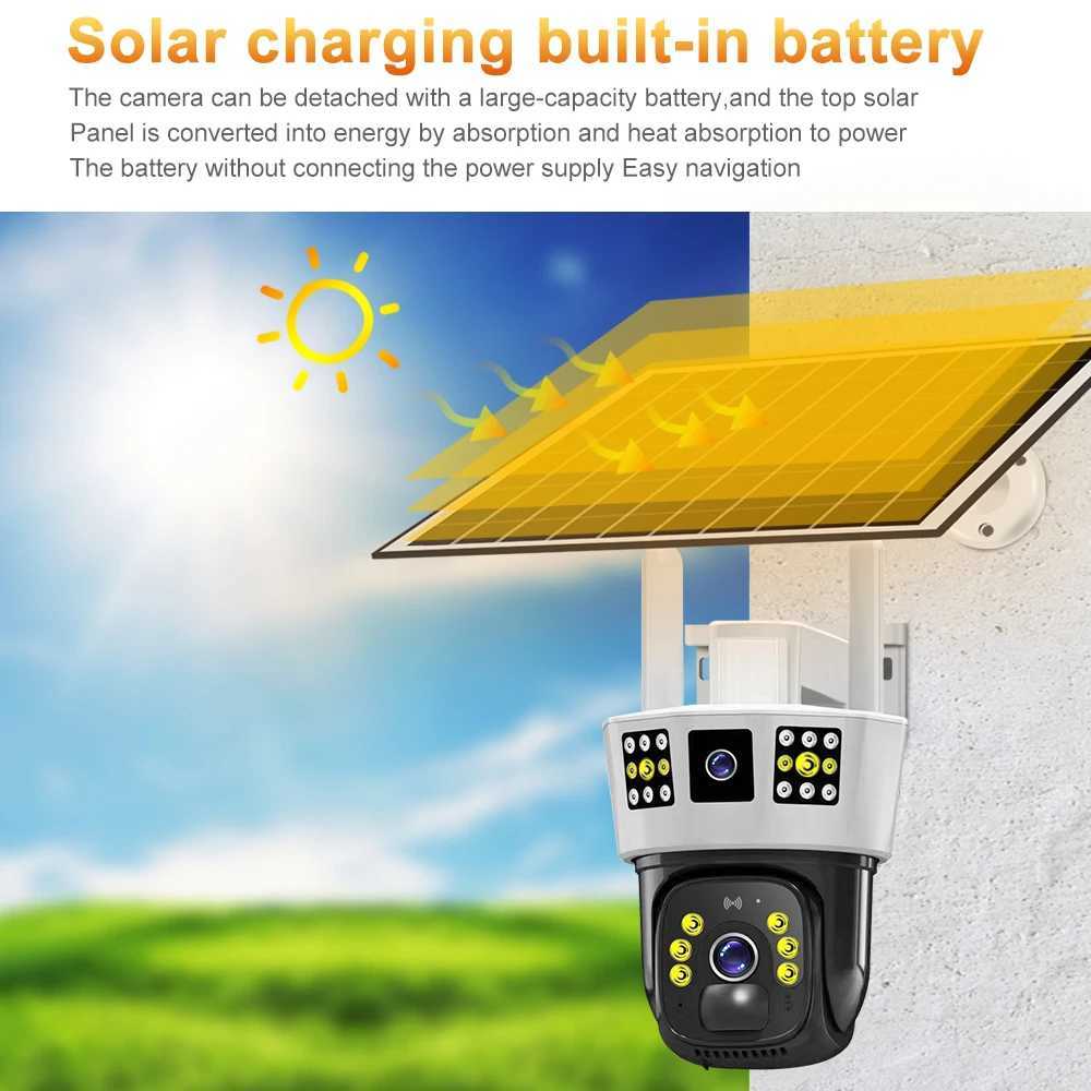 6K 12MP HD Solar Camera 4G SIM Card Wifi Outdoor IP Wireless Security CCTV Surveillance PTZ Night Vision PIR Human Detection CamXJ241228