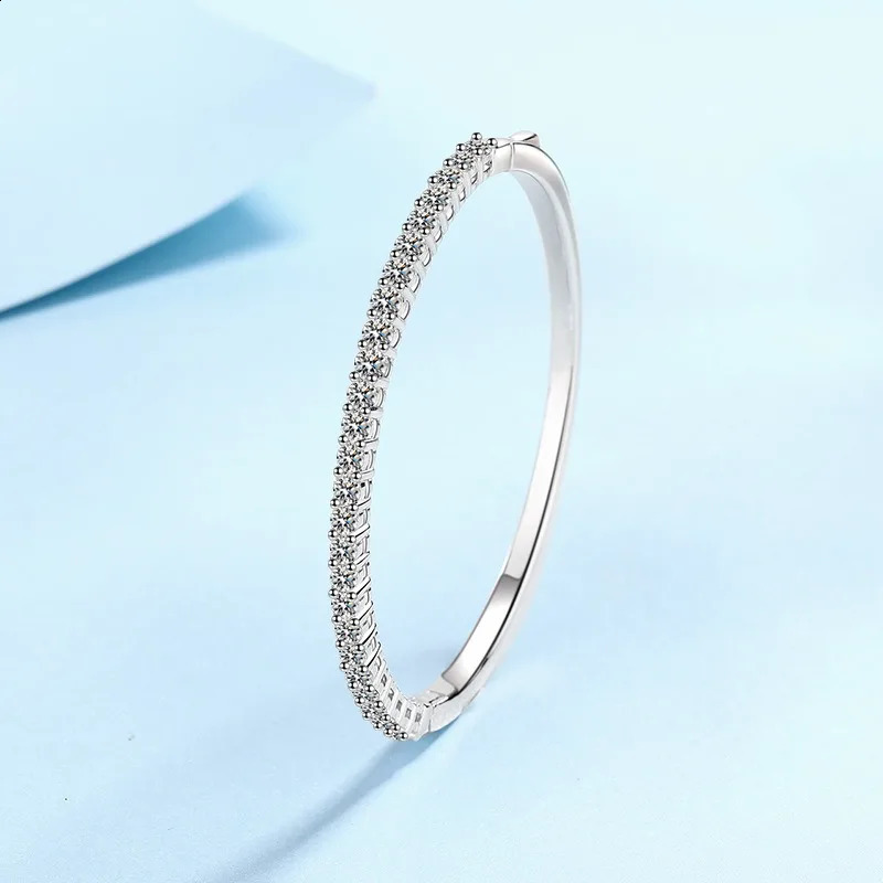 Na Waterproof 925 Sterling Silver VVS d Color Bangle GRA Certification Bracelets for Women Jewelry Drop 241227