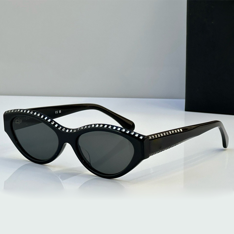 Fashion Women Small Cat Eye Designer sunglasses 9164 Men Women Sparkling Diamond Decoration Retro Oval sunglasses shades UV400 protection