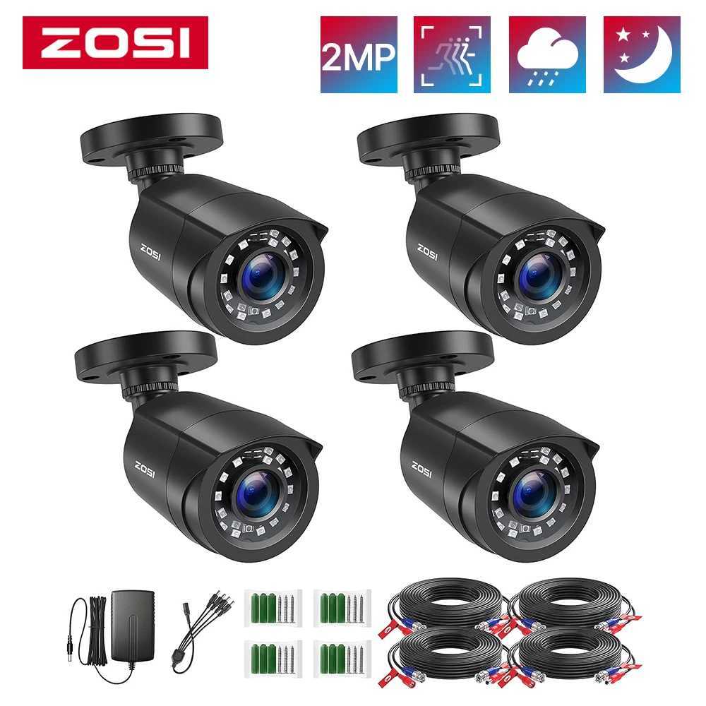ZOSI 1080P 4 Pack HD TVI Security Cameras Outdoor Indoor Weatherproof Bullet Surveillance Camera for Analog CCTV DVR SystemXJ241228