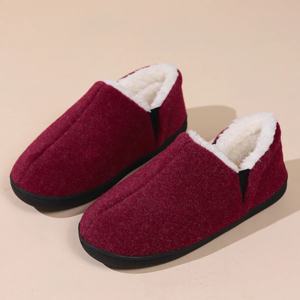Smile Pop Winter Slippers For Women Antiskid Fashion Casual Warm Fluffy Outdoor Fur Plush Shoes 241223