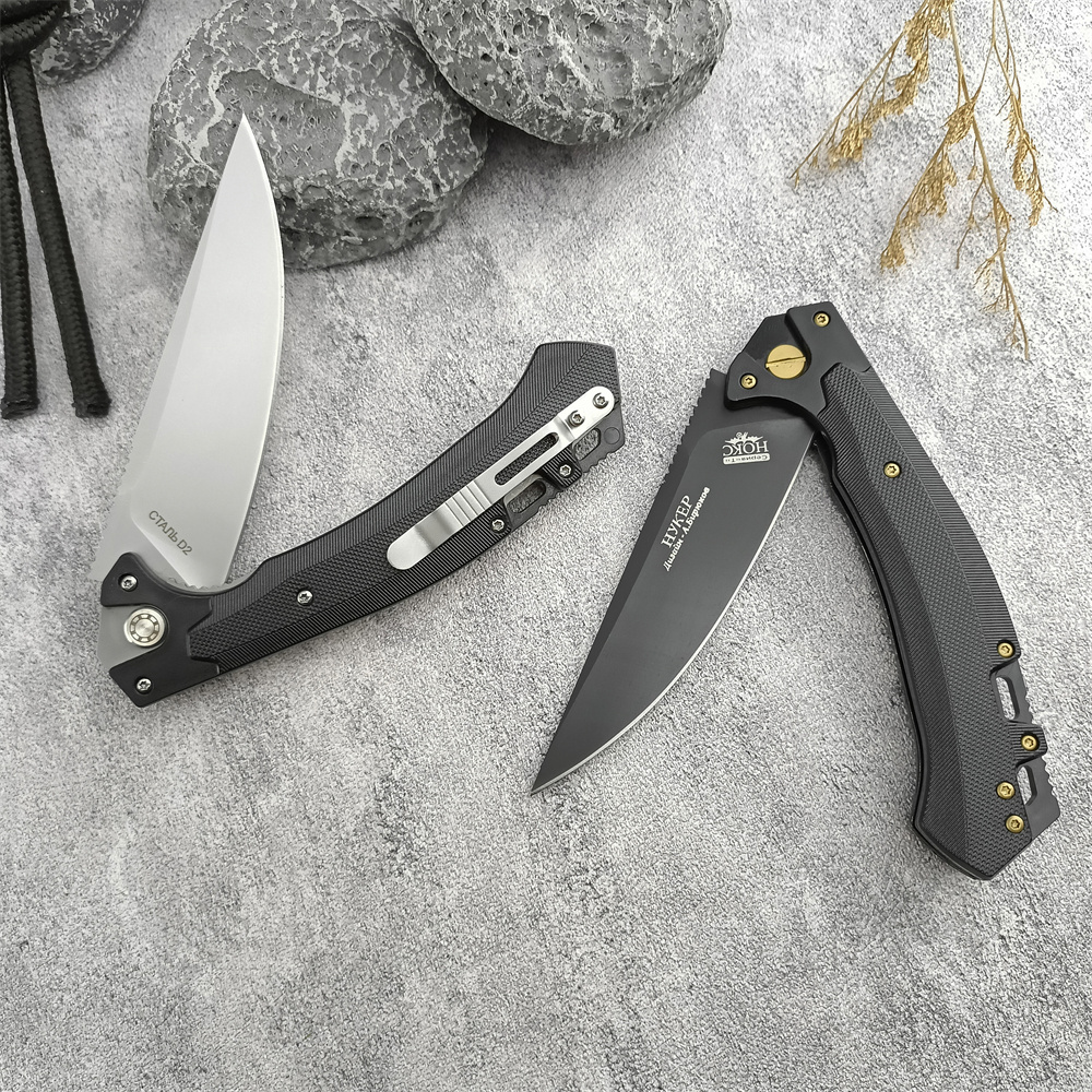 High Quality Russian HOKC Tactics Assisted Flipper Pocket G10 Portable Outdoor Folding Camping Multifunctional EDC Cutting Tool Fruit Knife 15535 3300