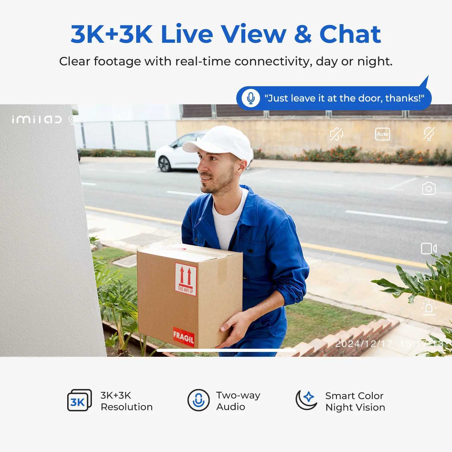 IMILAB New Outdoor Surveillance 3K+3K Dual Lens Camera 360 PTZ/Colour Night Vision/7/24 Work/MiHome App - EC6 Dual UpgradedXJ241228