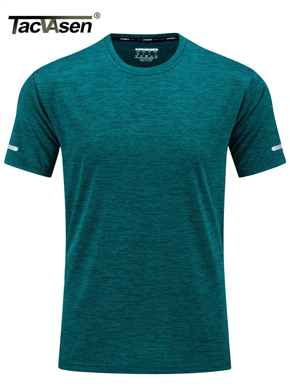 TACVASEN Quick Dry Summer Tshirts Mens Running Jogging Crew Neck Athlete Sports Gym Fitness Pullover Reflective Shirts 241223