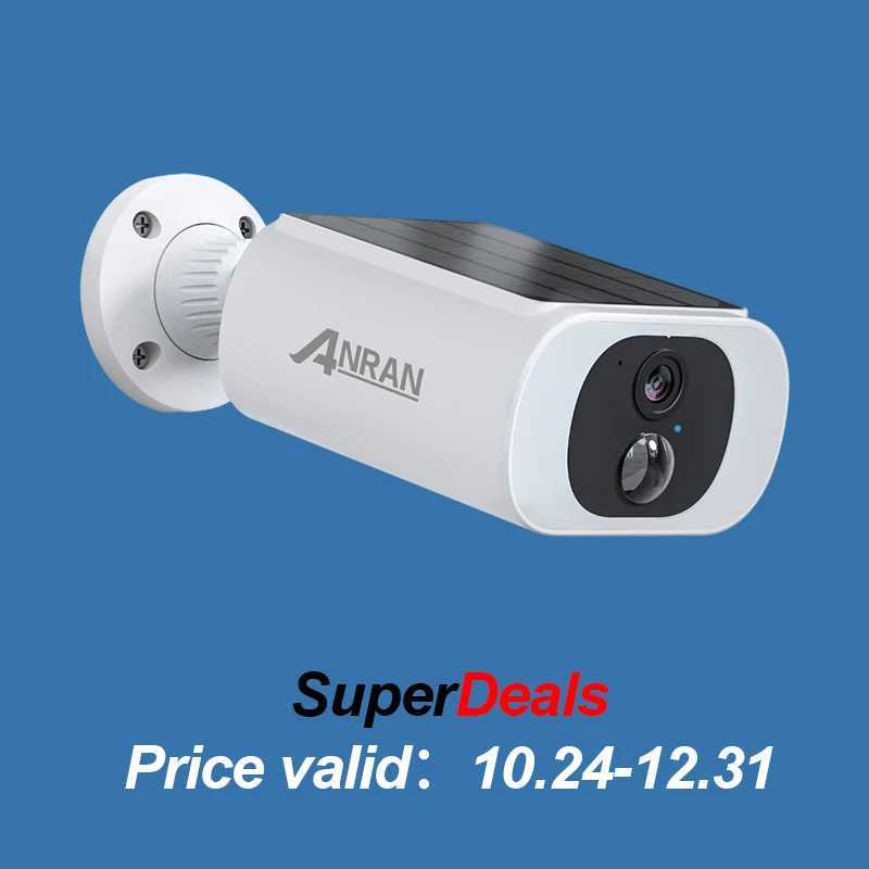 ANRAN 2K Wireless Solar Camera Outdoor Surveillance Integrated Battery Wifi Camera Humanoid Detection Flash Al Night VisionXJ241228