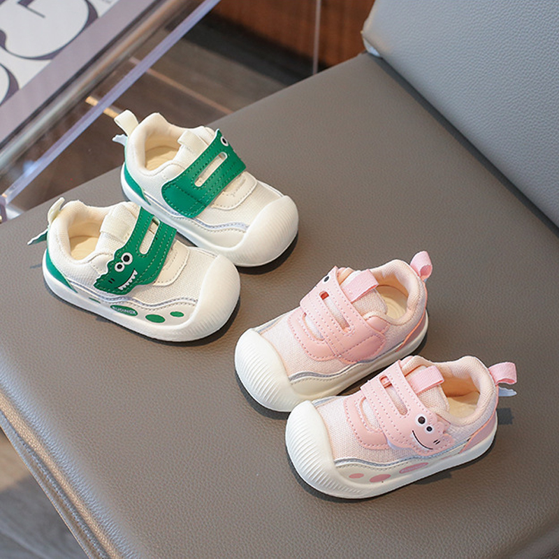 Toddler Sneakers For Spring Autumn Baby Cute Cartoon Walking Shoes Happysteps Boys Girls Dinosaur Sticker Kids Casual Shoes Sizes US1C-US9C