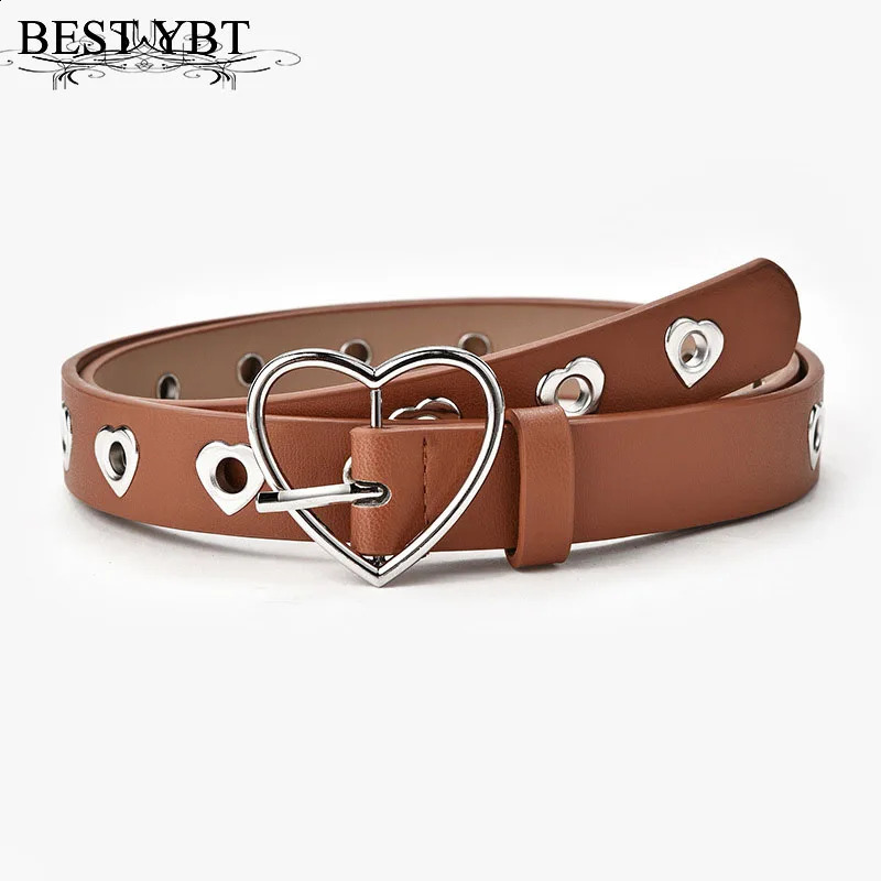 YBT Leather Womens Belt Alloy Pin Heart Buckle Creative Decorative Fashion Belts For Jeans 241225