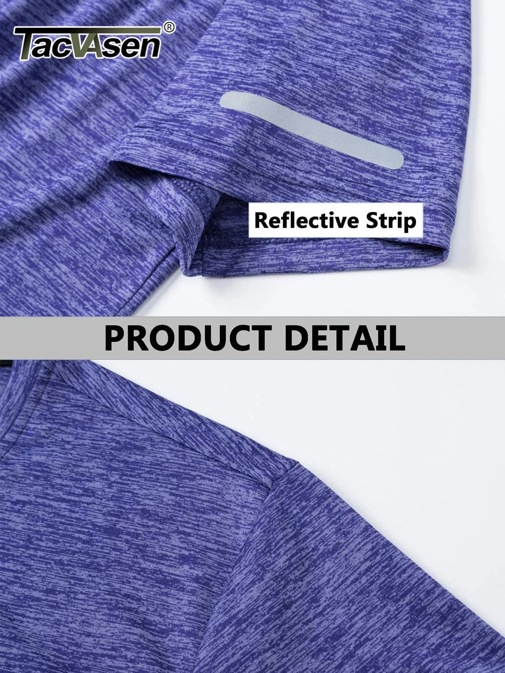 TACVASEN Quick Dry Summer Tshirts Mens Running Jogging Crew Neck Athlete Sports Gym Fitness Pullover Reflective Shirts 241223