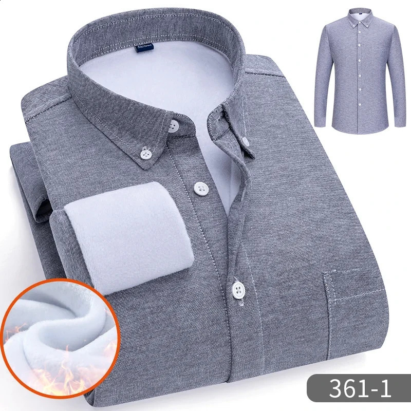Winter Warm Mens Thicken Striped Shirt Long Sleeve Button Down Fleece Flannel Casual Shirt Mens Clothing camisas de hombre 241223