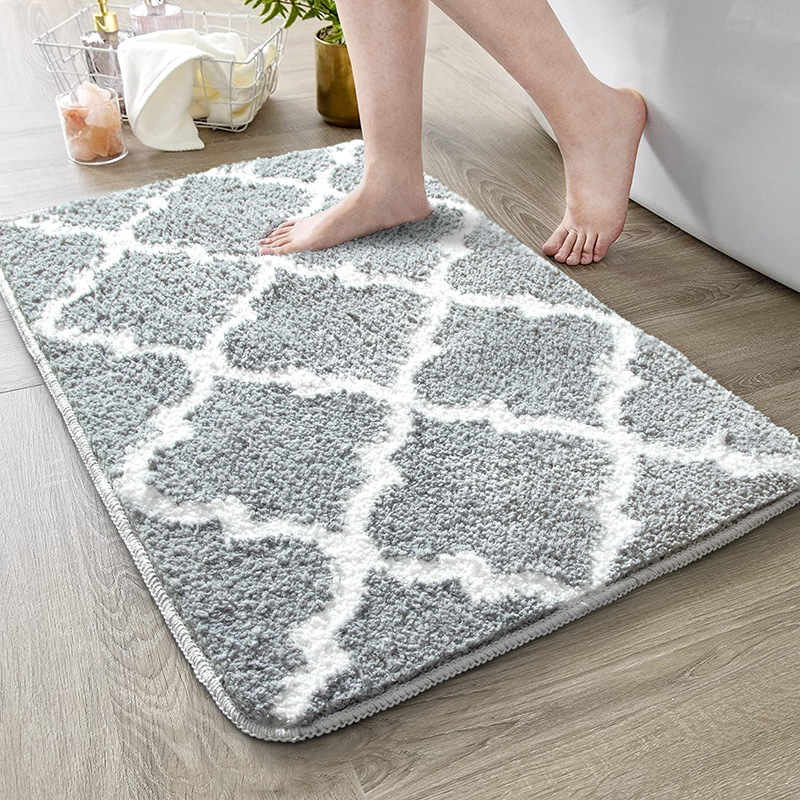 Carpet Bathroom Carpet Flocking Absorbent Foot Mat Microfiber Non-slip Mat Single Needle Carpet Mat