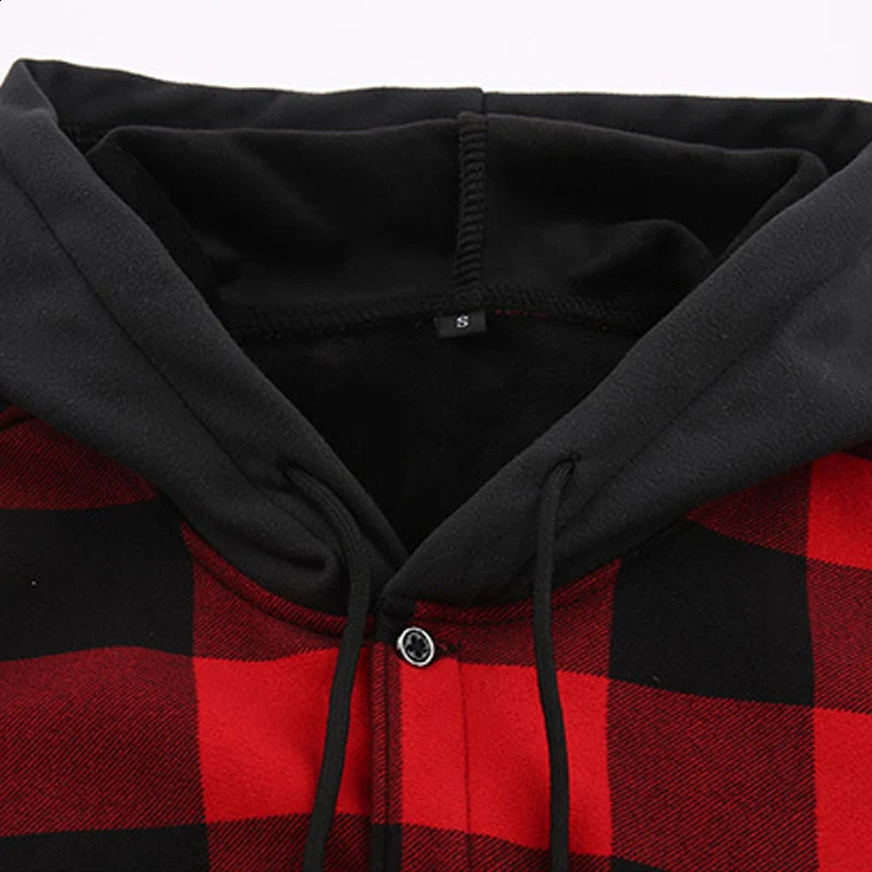 Autumn And Winter Mens Flannel Warm Long Sleeve Shirts Casual Fashion Comfortable Plaid Shirt With a Hood Male Clothes 241223