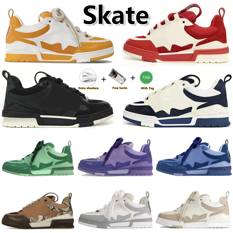 Top Quality Designer Sneakers Skate Shoes Chaussure Luxury Mens Trainers Overlays Leather Platform Low Sports Sneaker Casual Shoes With Box
