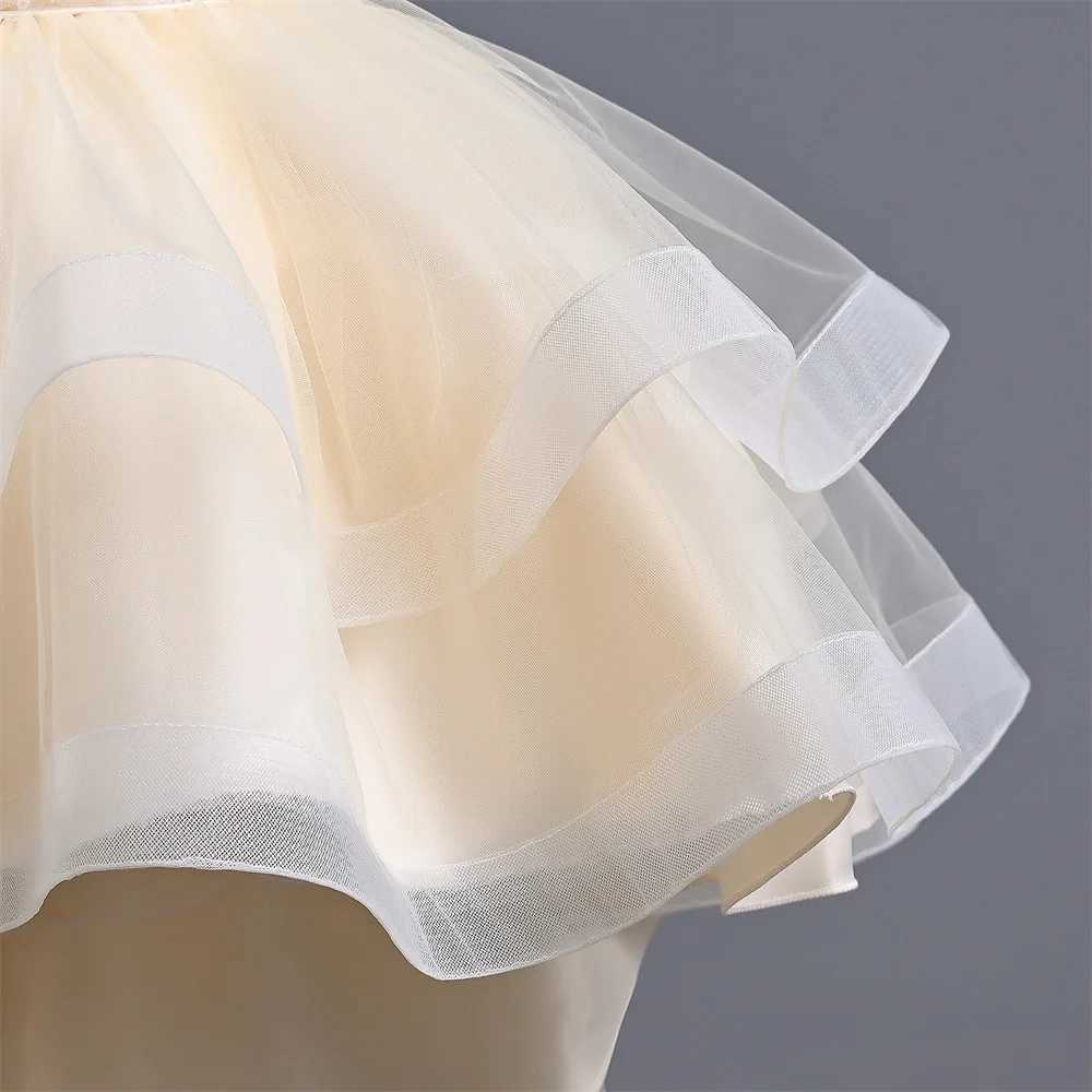 Girl's Dresses Girls Summer New Glitter Mesh Sleeveless Tail Evening Dress Wedding Birthday Party Fashionable Sweet Fluffy Skirt Y250227Q25H