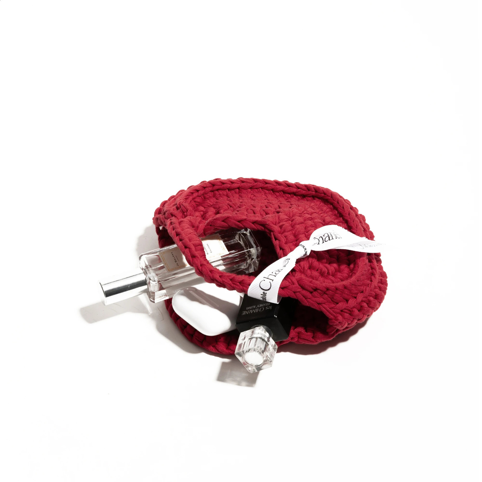 MABULA Crochet Heart Shape Knitted Tote Bag Fashion Woven Crossbody Bag Aesthetic Crochet Bag For Women Mini Coin Purse 241227