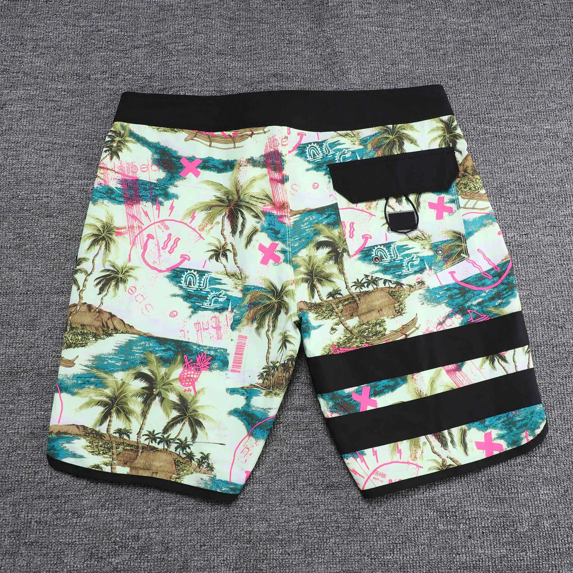 Mens swim trunks beach shorts Bermuda spandex quick drying surfboard high-quality four-way stretch waterproof mens swimsuit W241228