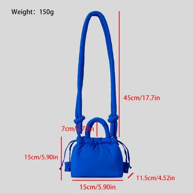Fashion Small Puffer Tote Bag Padded Women Shoulder Bags Nylon Down Cotton Crossbody Bag Mini Lady Handbags 241227