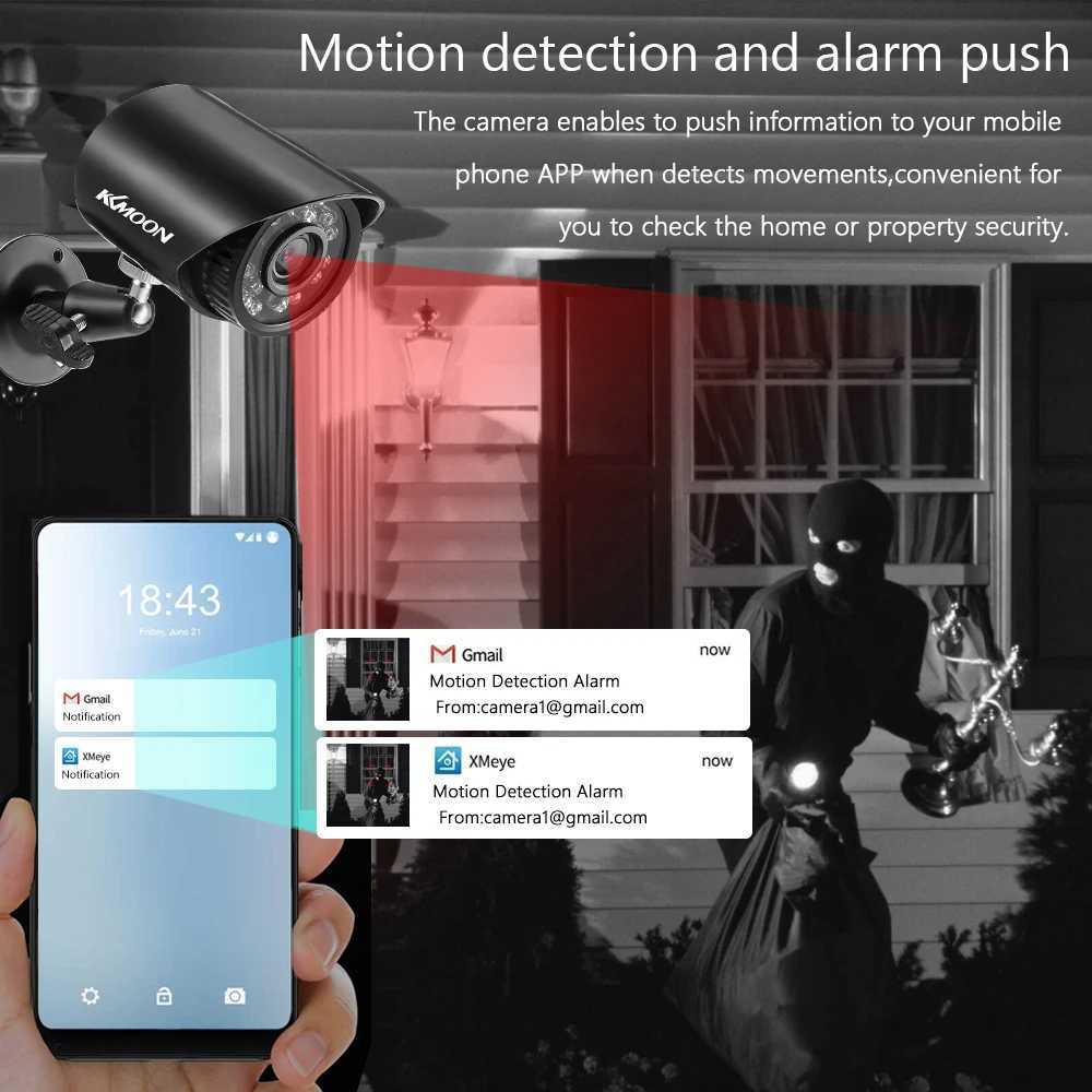 4pcs 1080P 2MP Security Analog Cameras Weatherproof CCTV Surveillance Camera With Infrared Night Vision Motion DetectionXJ241228