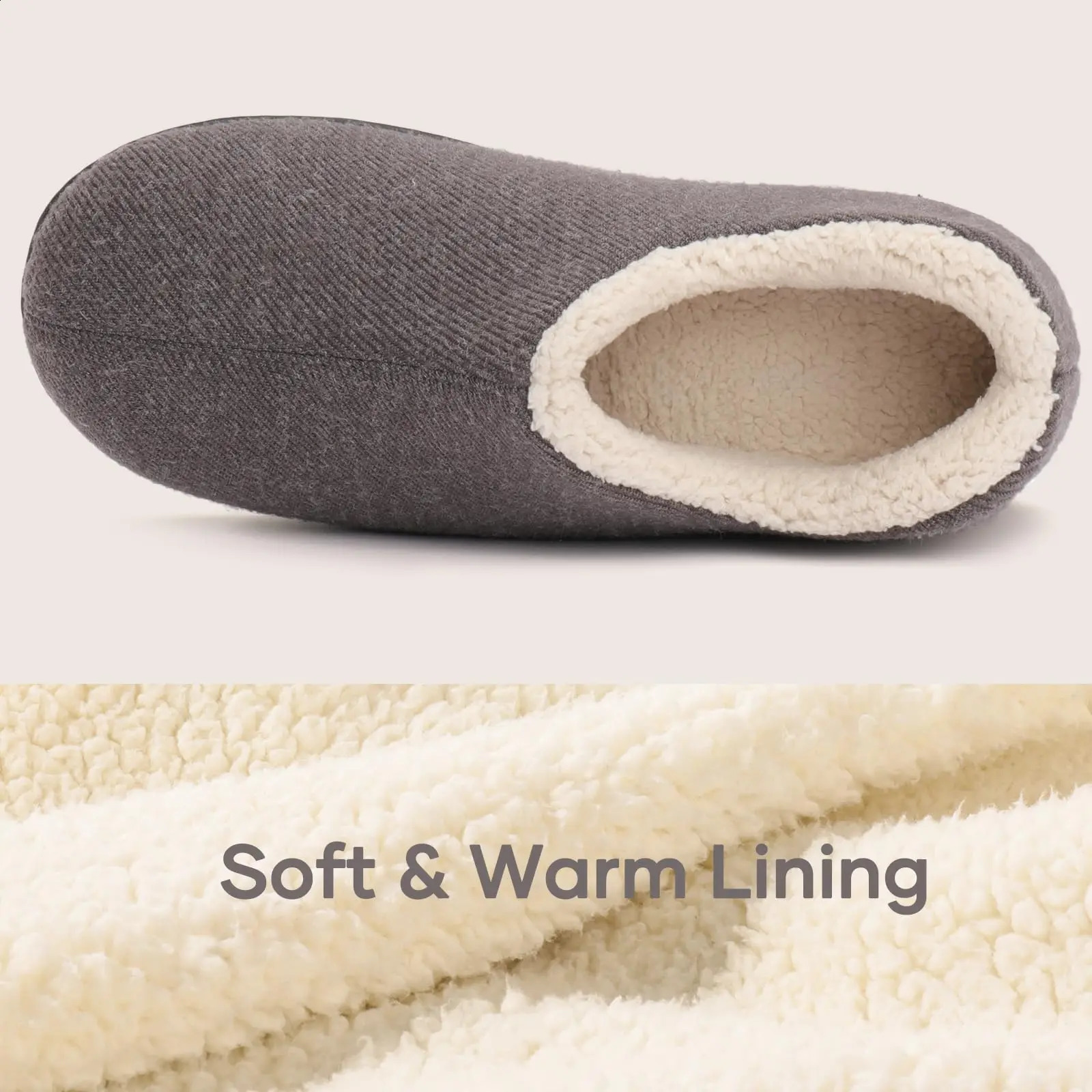 Evshine Womens Cozy Cotton Slippers Winter Warm Faux Fleece House Shoes Indoor Nonslip Memory Foam Slipper Casual Furry Slides 241223