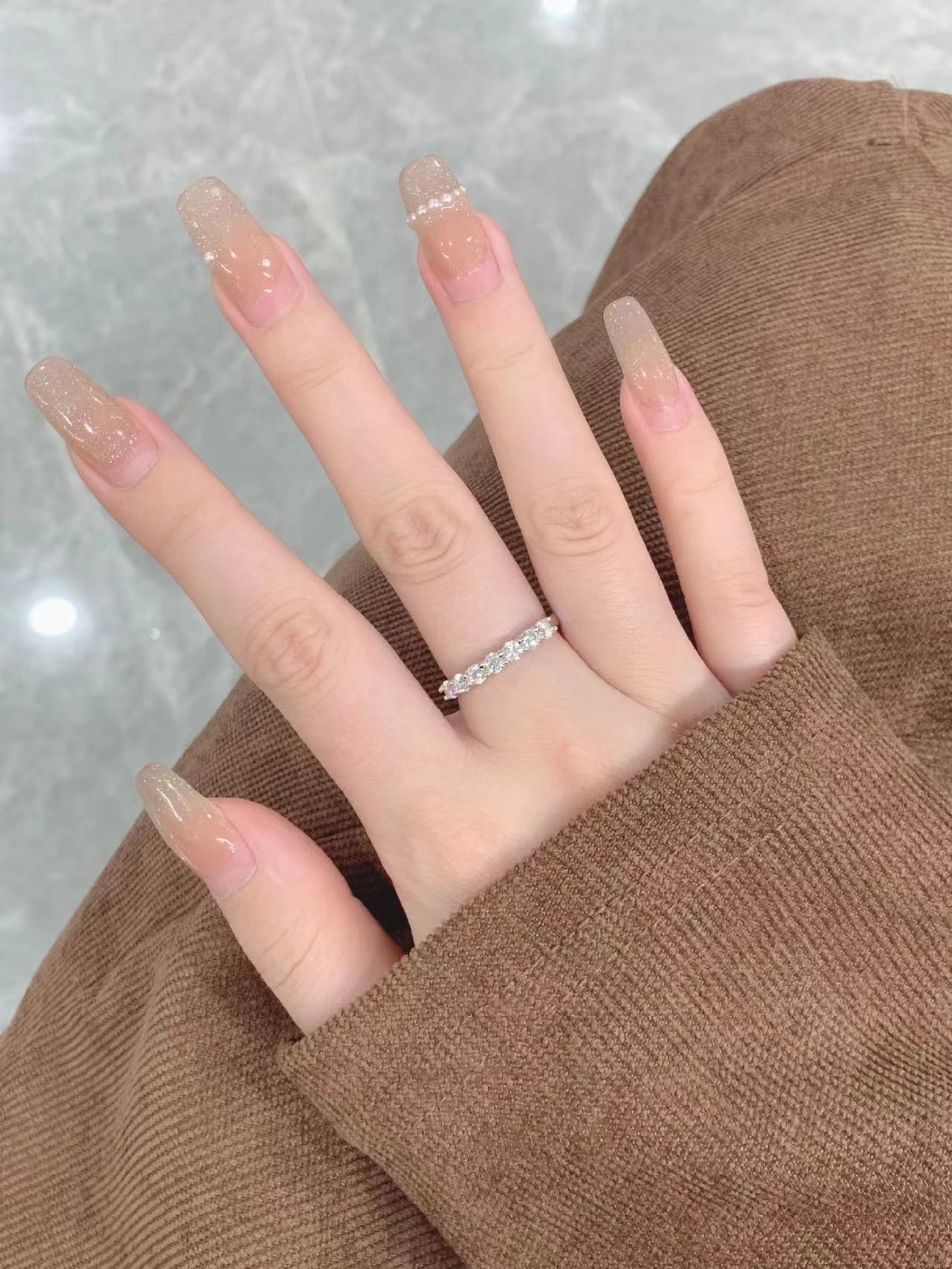 925 silver copper plated women's all moissanite diamond engagement seven princess ring