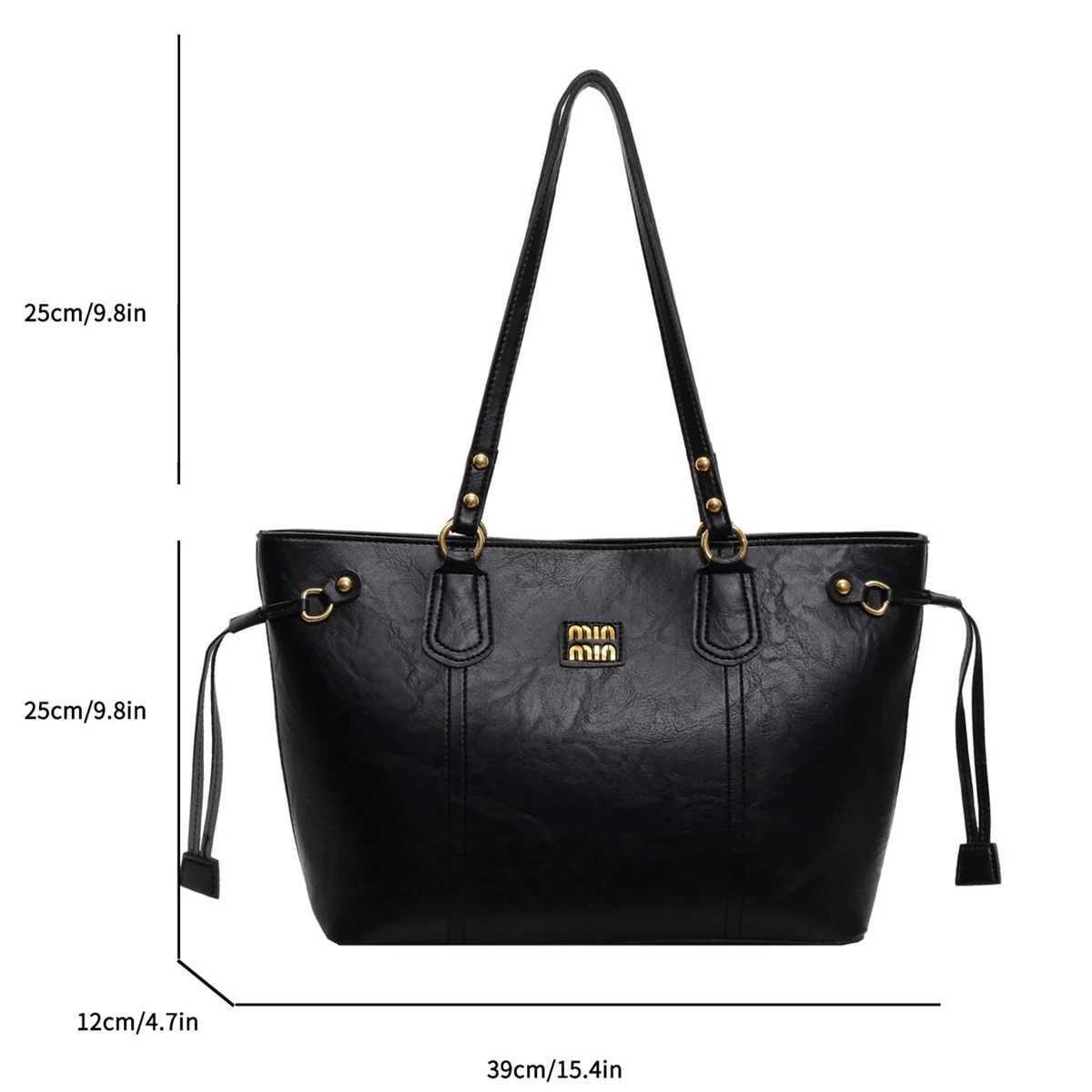New Large Capacity PU Leather Single Shoder Tote Bag Outdoor Fi Simple Leisure Versatile Sports Storage Bags Z241229