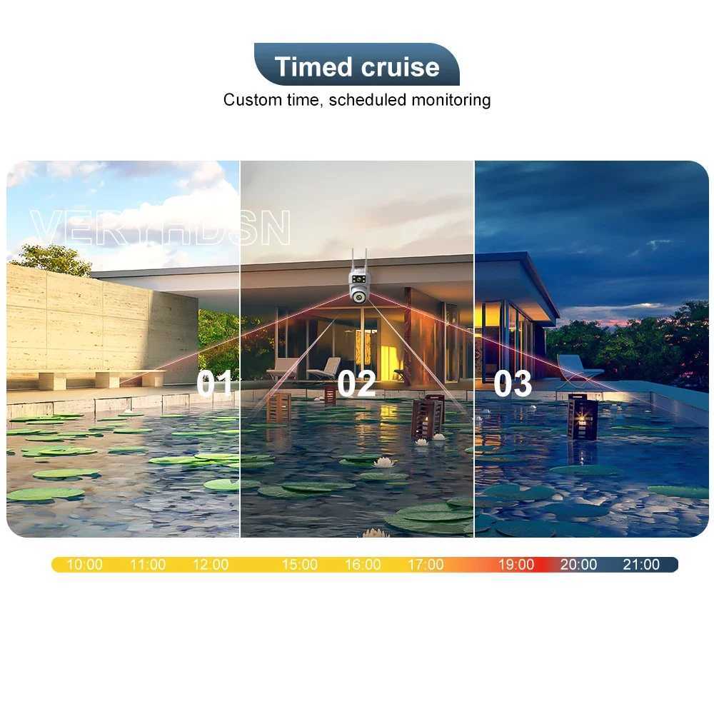 10MP 4K PTZ IP WIFI Camera Wireless Surveillance Cameras Security Outdoor Human Tracking Two-way Audio Night Color 8X Zoom CamXJ241228