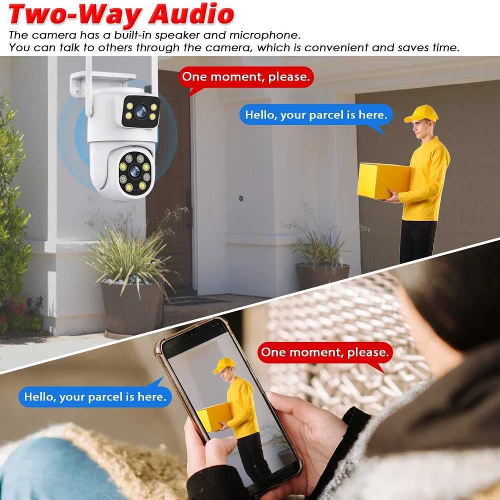 8MP IP Solar Power WiFi Camera PTZ Outdoor IP66 Waterproof 10000mAh Built-in Battery Surveillance Cam PIR Human Detection TuyaXJ241228