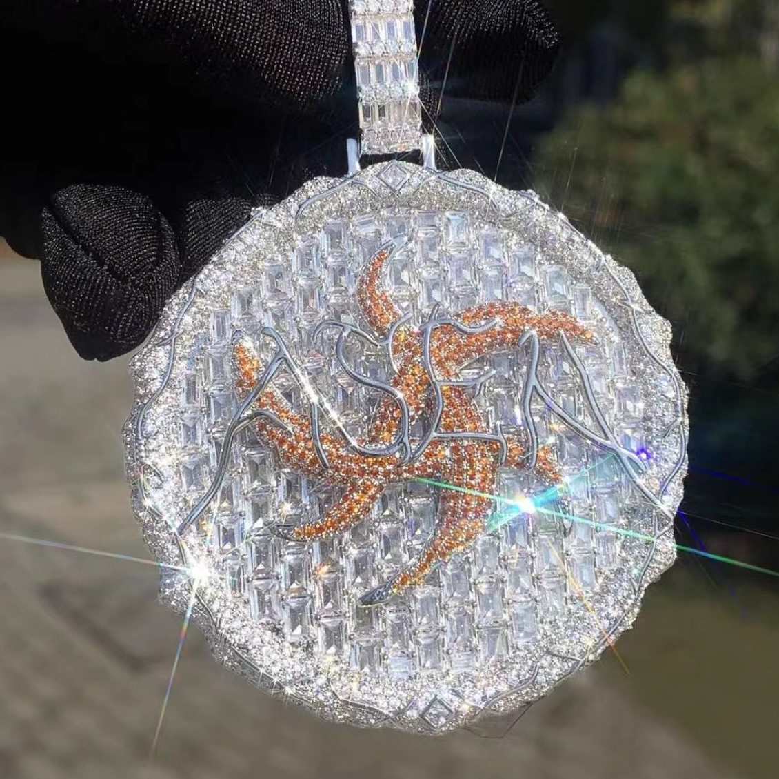 Designer Moissanite Diamond Necklace for Mens Cuban Chain Luxury Pendant Custom 4 Inches Iced Out 3d 925 Silver Initial Vvs Link Hip Hop Jewelry Men G