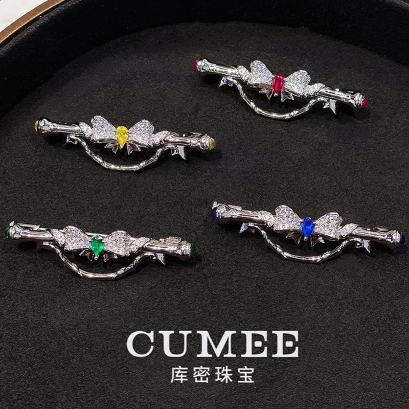 Cumee Universal Brooch for Women Button Multi Function Party Anniversary Gift 925 Silver Gold Plating 241227