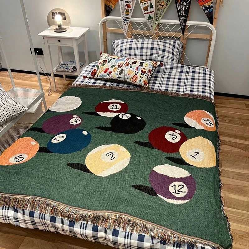 Textile City Ins Billiard Pattern Throw Blanket This Decor stry Table Tennis Sofa Cover Cushion Outdoor Camping Mat Y241228