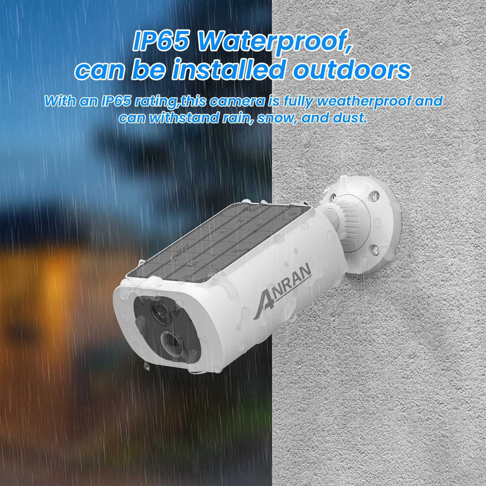 ANRAN 2K Wireless Solar Camera Outdoor Surveillance Integrated Battery Wifi Camera Humanoid Detection Flash Al Night VisionXJ241228