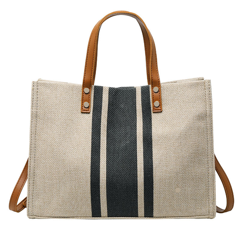 Free shipping Totes Bag for Women Handheld briefcase stripe single shoulder large capacity canvas bag