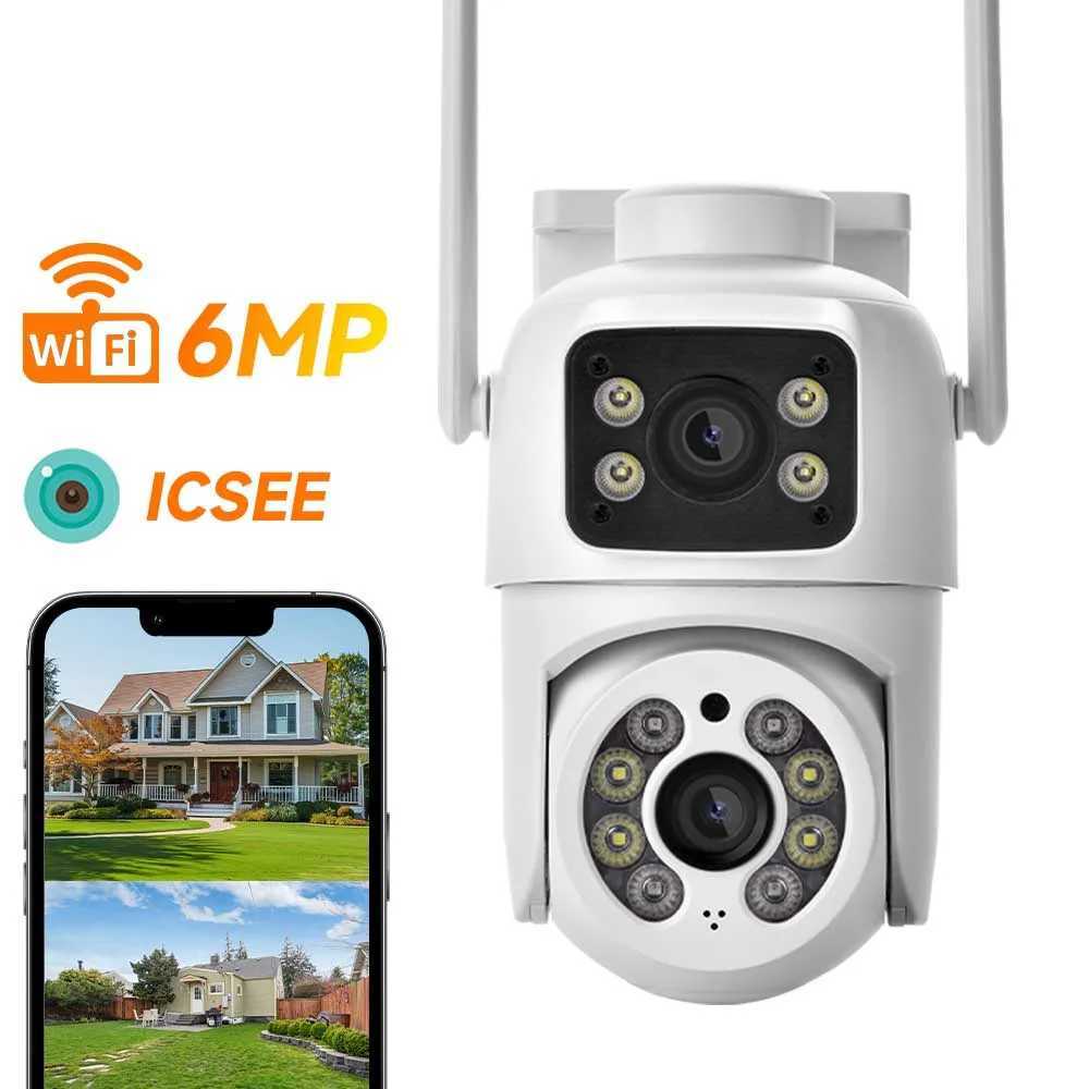 6MP 3K Dual Lens Dual Sn PTZ Wifi Camera Ai Human Detect Auto Tracking Wireless Outdoor Surveillance Camera iCSeeXJ241228