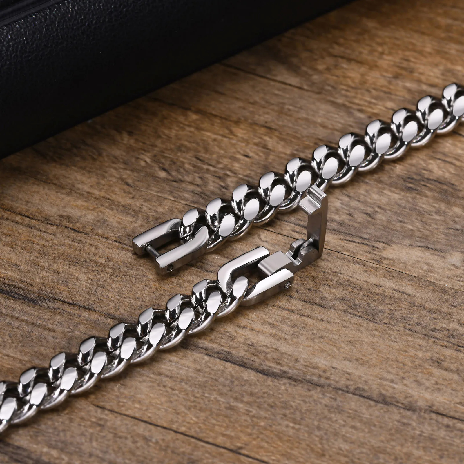 612MM Cuban Chain Mens BraceletWaterproof Stainless Steel Curb Link WristbandPunk Jewelry Gifts y241223