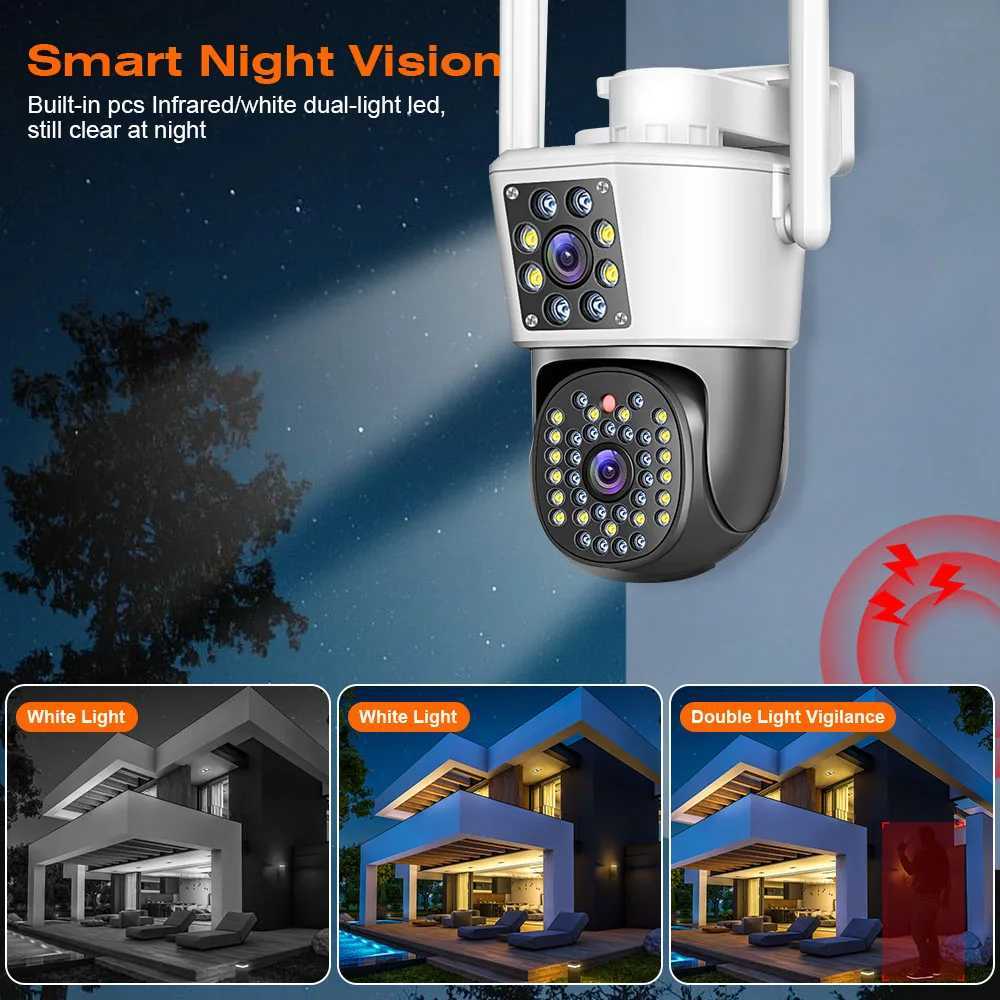 4K 8MP Wifi PTZ Camera Dual Lens IP CCTV Video Surveillance Camera Ai Human Detect Auto Tracking Night Vision Outdoor IPC360XJ241228