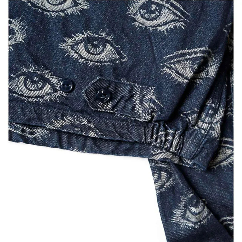 New Arrival 24Aw KAPITAL Hirata And Hongri Casual Eye Embroidered Denim Retro Lapel Long Sleeved Jacket For Men