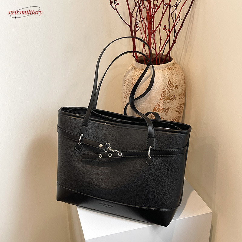New large capacity for women's fashionable commuting tote bag, versatile high-end, portable and simple single shoulder bag #32 swissmilitary