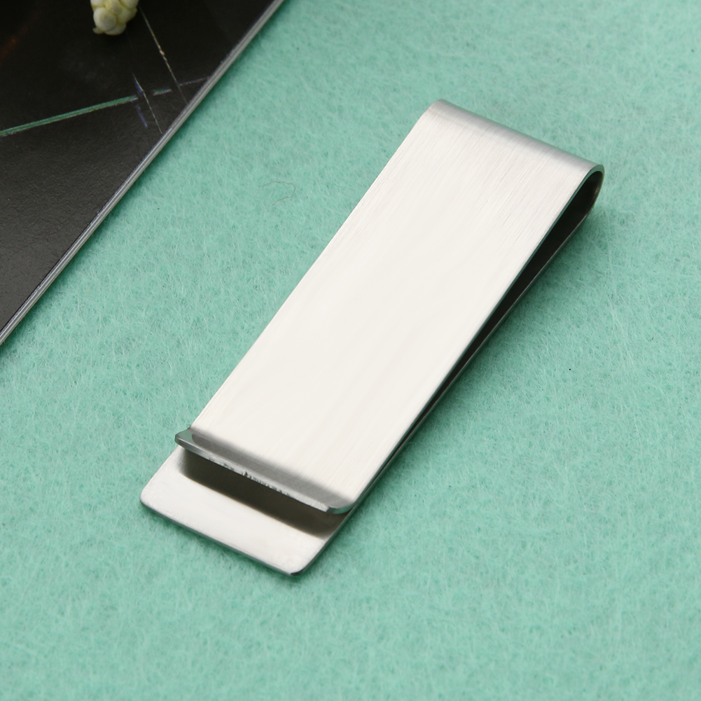 Mini Ready Money Folder Stainless Steel ID Card Pocket Holder Anti-lost Bifold Money Clamps Durable Simple for Outdoor Travel