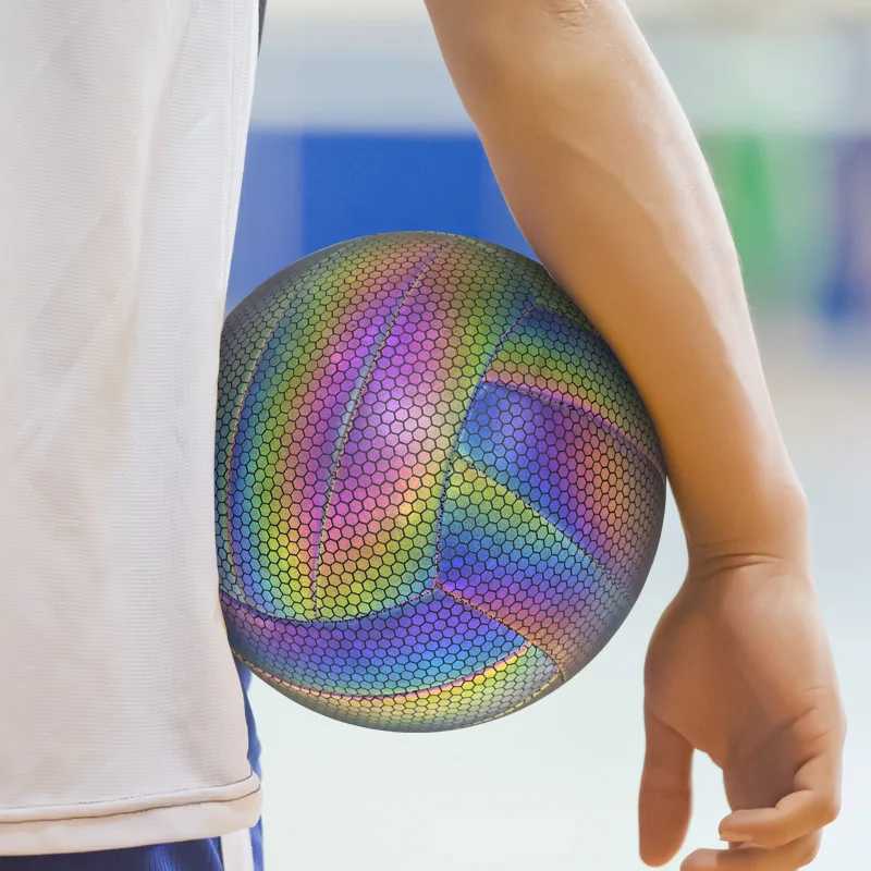 Size 5 Reflective Volleyball Glow-in-the-Dark Volleyball Beach Volleyball Rainbow Color Sports BallXJ241230