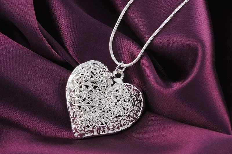 40-75cm hot 925 pure silver cute heart-shaped pendant necklace suitable for womens parties weddings fashion designers jewelry gifts W241230