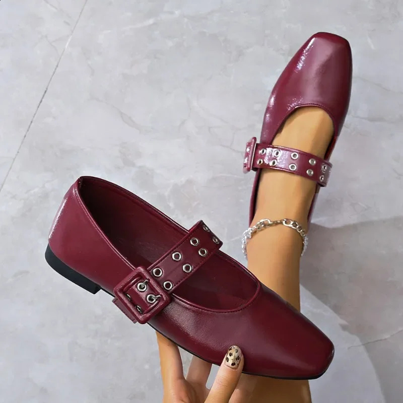 Women Flat Shoes Round Toe Shallow Sneakers Fashion Buckle Strap Loafer Ballet Comfortable Mary Jane Shoe 241225