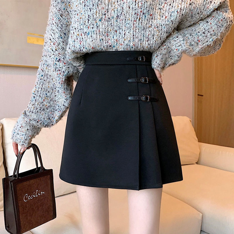 L40995 skirt women 2024 new high waist pleated skirt slim hip skirt