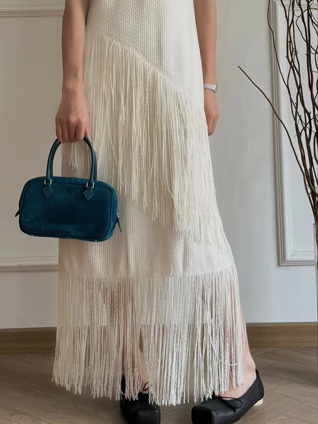 FIRMRANCH Minimalist Versatile Autumn/Winter Retro Suede Leather Square Portable Briefcase Single Shoulder Diagonal Cross Bag